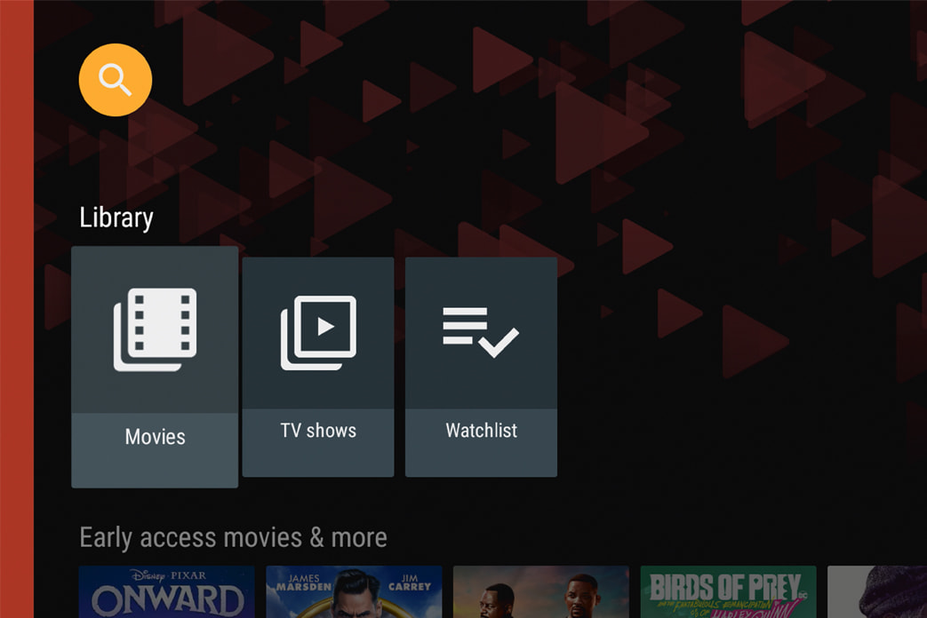 An image of the Google Play screen for the movies and TV shows library