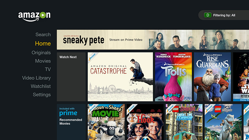 Amazon prime video searching