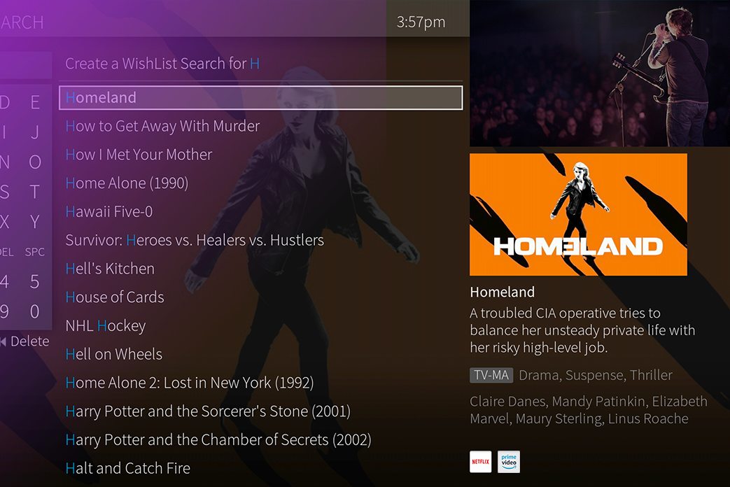 Image of the WishList Search user interface