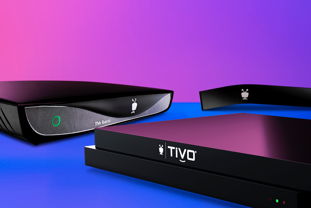An image of the TiVo EDGE, TiVo Roamio, and TiVo BOLT DVRs