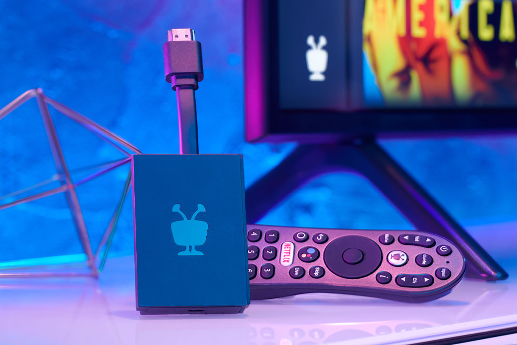 A close-up image of the TiVo Stream 4K plus remote.