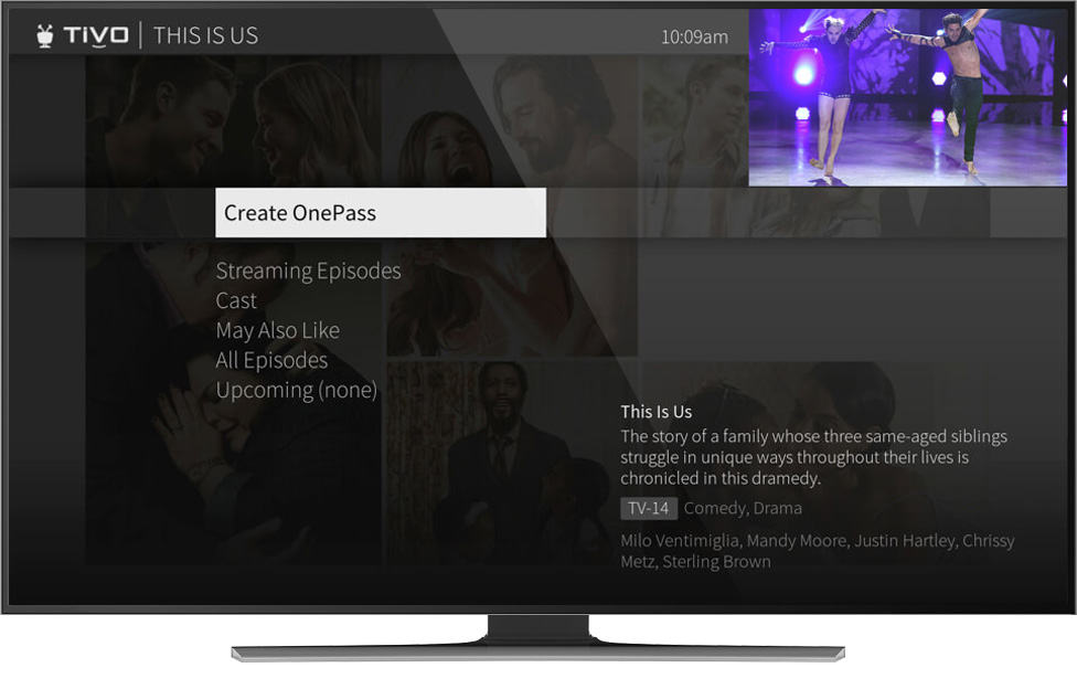 tivo screen create one pass