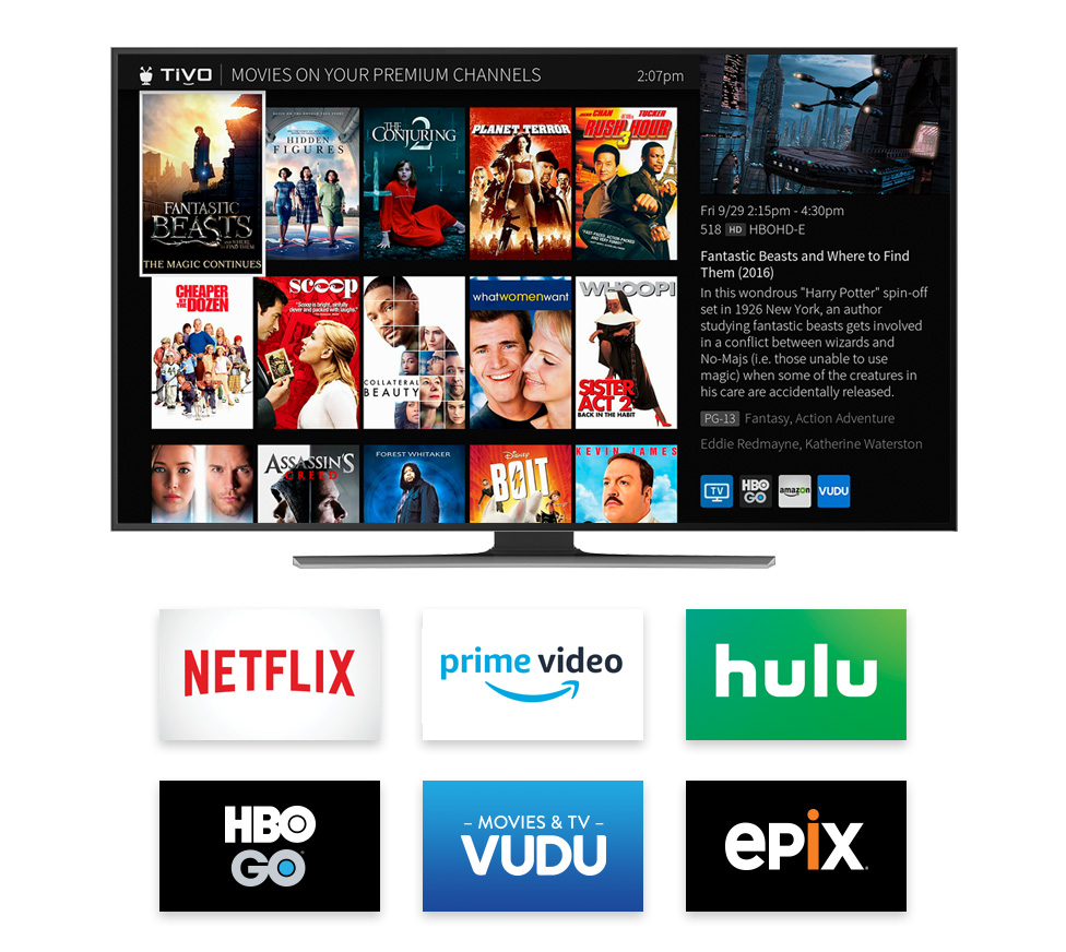 movies and shows on tivo apps