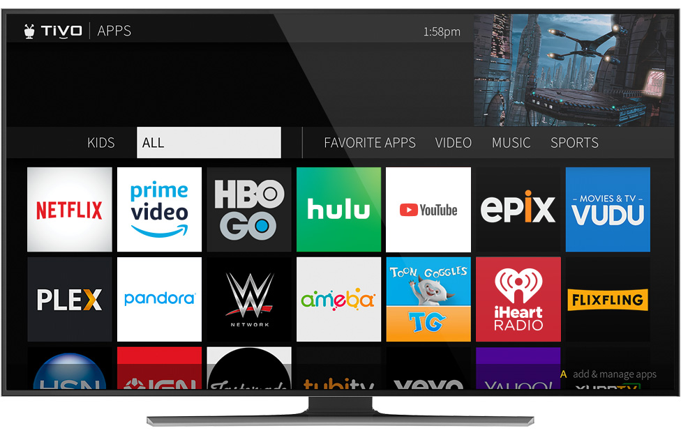 screen showing tivo browsing apps